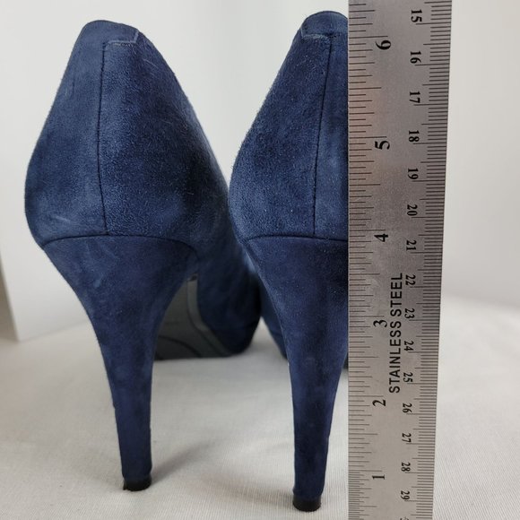 Marc Fisher Sydney Platform Heels Pumps Women's Blue Suede US Size 8.5M - Picture 6 of 7